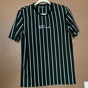 SHEIN Men’s Black Striped Shirt White